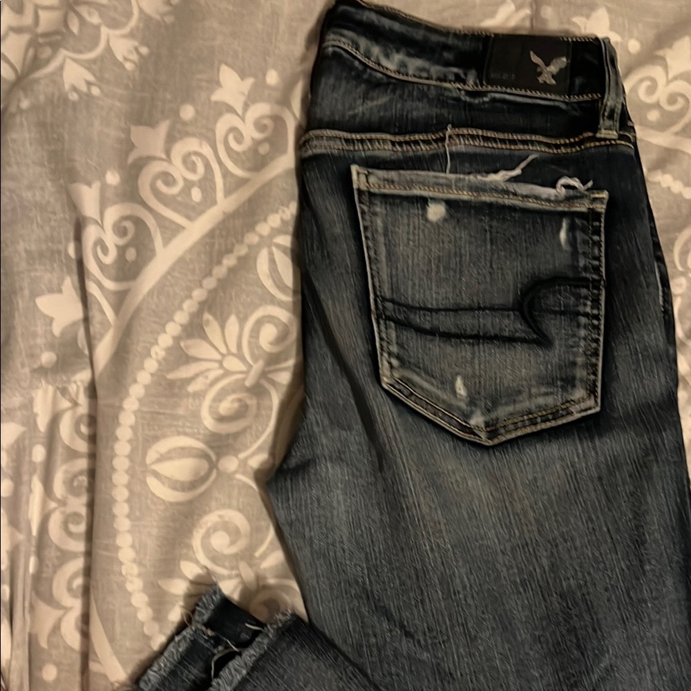 American Eagle Outfitters Dark Wash Distressed Jeans